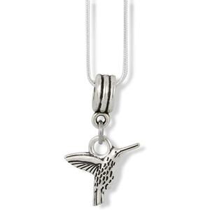 Hummingbird 3D Bird Charm Snake Chain Necklace